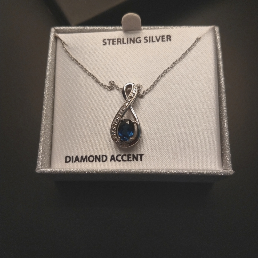 Sterling Silver Diamond Accent  infinity style  Necklace